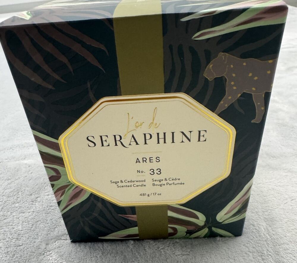 L'or de SERAPHINE Scented Candle Fragrance No. 33 ARES 17 Oz. Sage And Cedarwood